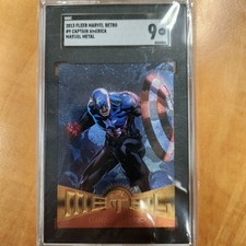 Captain America 2013 Fleer Retro Marvel Metal #9 - SGC 9 MT POP 1 NONE HIGHER picture