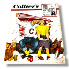 Colliers Magazine Picnic Rain Cover Artist Lee Burke July 25 1953 picture