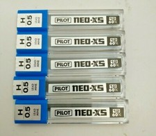 Pilot NEO-XS PL-5 Black Pencil Lead .05x60mm  H  6 Tubes of 12 Leads picture
