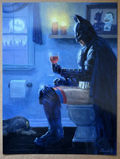 Batman Funny Parody Comic Book Art Print Deuce Wayne by Bucket 12x16 picture