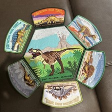 Mint 2017 National Jamboree 7 Piece Set Utah National Parks Green T REX Dinosaur picture