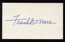 Frank Moss Signed 3x5 Index Card Autographed Signature Senator picture