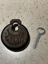 Antique U.S. ARMY  Padlock with Key Vintage picture