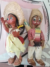 Mexican Man And Woman Figurine Folk Art Handcrafted Paper Mache? Vintage picture