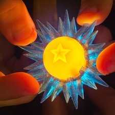 Vintage Paramount Star Green Blue Starburst Christmas Light Bulb C6 Works picture