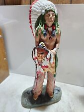 Sioux Indian Chief Sculpture 19” Nice Condition Statue picture