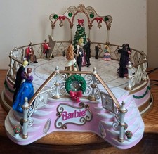Vintage 1997 Mr. Christmas Barbie Holiday Dance Musical Mechanical Display Piece picture