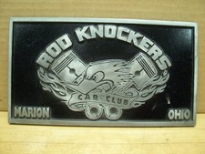 Vintage Rod Knockers Aluminium Car Club Plaque Dragger Plate Marion Ohio Hot Rod picture