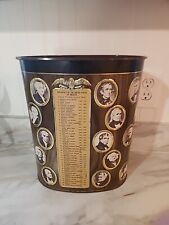 vintage WEIBRO Embossed Tin PRESIDENTS Trash Garbage Can 1963-1969 USA picture