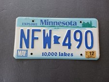 2012 Minnesota Vehicle Auto License Plate NFW 490 picture