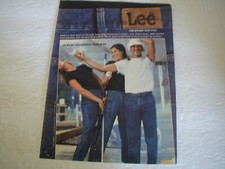 1985 LEE STONEWASH SEAM JEANS WALL ART MAN CAVE 8X11 VINTAGE PRINT AD L041 picture