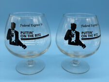 Lot of 2 Vintage Federal Express Brandy Snifter Glasses Puttin' On The Ritz picture