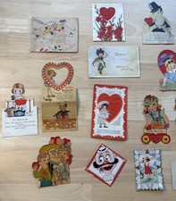 Lot 21 Vintage 1930s Valentine Cards Die Cut Pop Up Moving Parts Ephemera USA picture