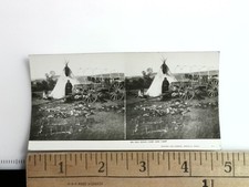An Old Sioux Chief & Camp Stereoview Keystone View Co. 1930s Native American picture