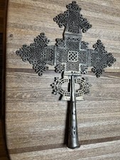 Vintage Ethiopian  Processional Cross  Orthodox Coptic Christian large picture