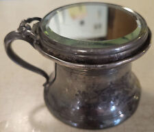 1910 Dowd Rodgers Silver Plate Beveled Mirror Shaving Mug #271 Milk Glass Insert picture