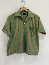 Vtg 70s 60s Gregg Set Plaid Button Up Shirt short cropped picture