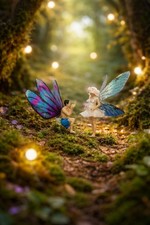 Minature Fairy Garden  Couple Mom To Be Fairy Romantic Couple Figurines Diorama  picture