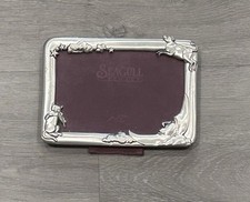 1988 Seagull Pewter Cat & Moon Picture Frame Hey Diddle Diddle Canada 4x7 VTG picture