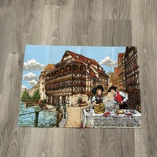 NWT Vintage Tea Towel Alsatian La Petite France w Traditional Recipe 26x19” picture