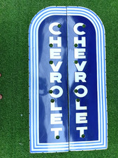 Chevrolet Porcelain Advertising Neon Skin Sign 45'' Inches Pair picture