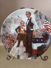 1987 Knowles Lincoln-Douglas Debates Mort Kunstler Lincoln Collector Plate COA picture