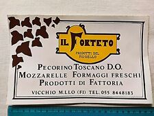 Adhesive The Forteto Pecorino Tuscan Mugello Vintage Years 80 Old Sticker Kleber picture