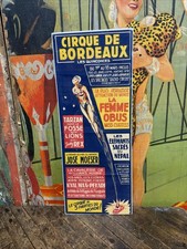 VINTAGE 1937 BORDEAUX CIRCUS MISS CURTISS THE HUMAN CANNONBALL POSTER SIGN RARE picture