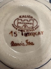 Boleslawiec Kalich UNIKAT 15 Polish Pottery Bubble Mug Signed Floral Handmade picture