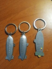 Lot Of 3 Vintage Goodyear Tire Blimp Zeppelin Tire Tread Gauge Keychains picture