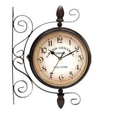  Vintage Double Sided Wall Clock Vintage Industrial Wall Clock for Outdoor   picture