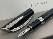 Visconti Italy Pininfarina XL Black+Steel Fountain $395 New (F, M, B, or XF Nib) picture