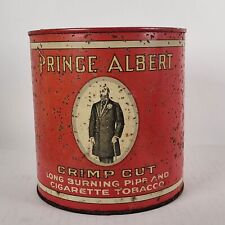 Vintage Prince Albert Pipe Cigarette Tobacco Tin Crimp Cut Can Lid Collectible picture