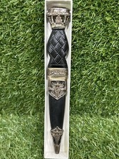 Vintage Scottish Sgian Dubh With Citrine 8” Silver Decorations picture