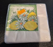 VTG NOS Napkins Lemons And Daisies 5