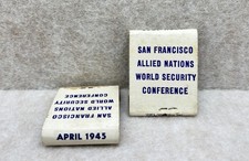 Vtg 1945 San Francisco Conference Matchbooks United Nations UN Founding WWII Lot picture