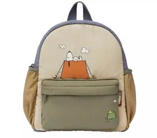 New Snoopy Peanuts Dog Army Green MEDIUM Backpack Bag Storage Trip Travel School picture