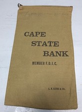vintage Cape State Bank Cape Girardeau MO canvas bank bag picture