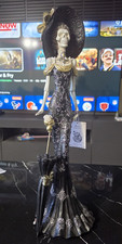 La Catrina Day of the Dead Skeleton Lady Figurine Black & Gold Dress Umbrella picture
