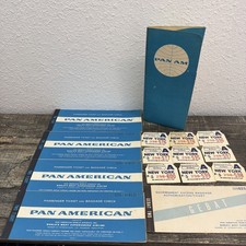 Vintage Pan Am Lot – Ticket Jacket, 4 Tickets, 9 Baggage Tags picture