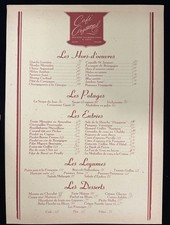 Vintage Cafe Argenteuil NYC French Restaurant Menu Recipe Sheet 1960s picture