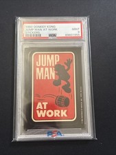 1982 Donkey Kong Stickers - Jump Man At Work PSA 9 Nintendo Mario Rookie RC picture