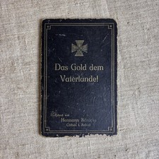 Original WWI German Das Gold dem Vaterlande Wallet Case + 1914 50 Mark Note picture