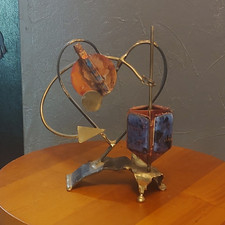 Gary Rosenthal, American Hand Crafted, Brass And Glass Moving Sculpture picture
