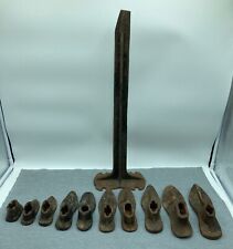 Cast Iron Cobbler Shoe Stand Ten Graduated Size Children's Shoe Forms picture