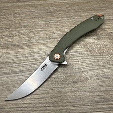 CJRB Gobi J1906 Flat Blade Olive G10 Handle LinerLock Folding Pocket Knife-Great picture