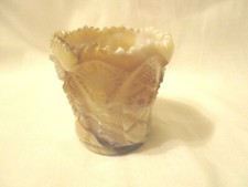 Imperial Glass Octagon Opalescent Slag Toothpick Holder picture