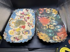 Vintage West Germany Christmas Cardboard Trays Lot of 2 Post Christkindl Angels picture
