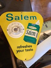 SALEM CIGARETTES ADVERTISING TIN SIGN CHEAP. 9” MENTHOL. THERMOMETER picture