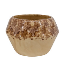 MCM Frank Moreno Ceramics California Brown Drip Glaze Pottery Planter Flower Pot picture